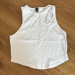 White Ribbed Tank Top